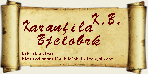 Karanfila Bjelobrk vizit kartica